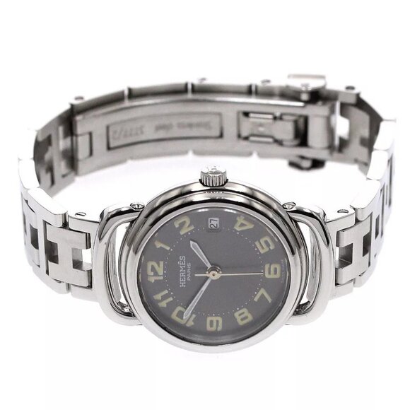 HERMES Pullman PU2.210 Date gray Dial Quartz Ladies Watch - Picture 1 of 12